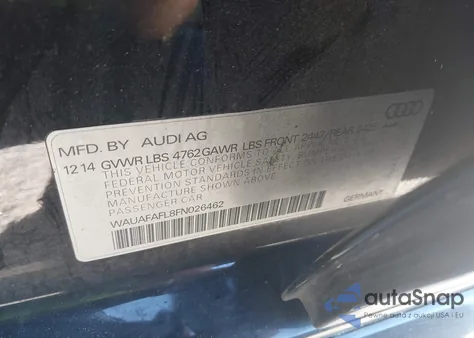 2015 Audi A4 2.0T Premium из США, поврежденный, VIN WAUAFAFL8FN026462